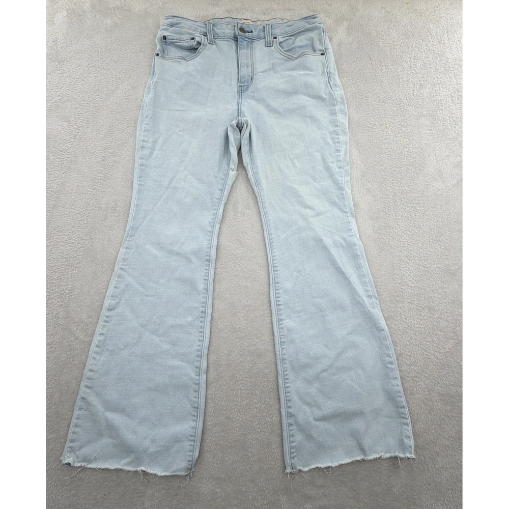 Levi's Water Less Woman's Light Wash 726 Flare Jeans Size 32x30 Distressed Blue